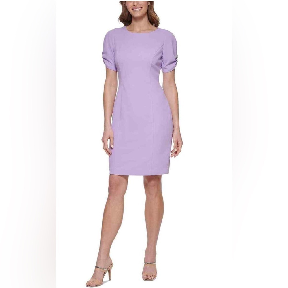 DKNY Size 12 Purple Short‎ Sleeve Dress